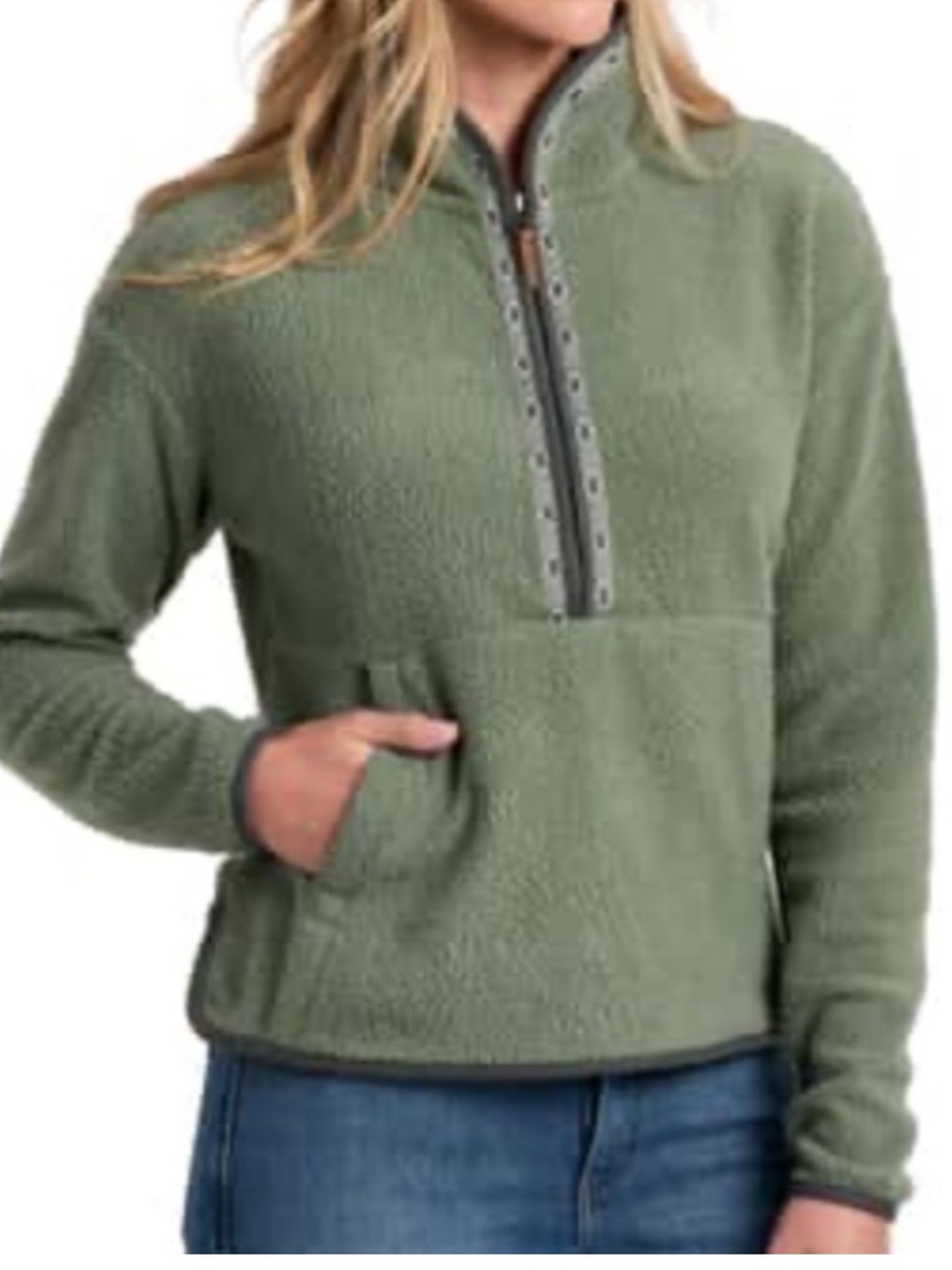 Kuhl Women's soft pine green Hygge 1/2 Zip fleece pullover L